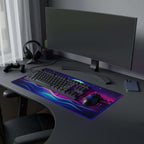 Tapis de Souris Gaming LED RGB Sunset Rétro — Design Cityscape Néon XXL | PadCraft Studio - PadCraftStudio