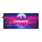 Tapis de Souris Gaming LED RGB Sunset Rétro — Design Cityscape Néon XXL | PadCraft Studio - PadCraftStudio