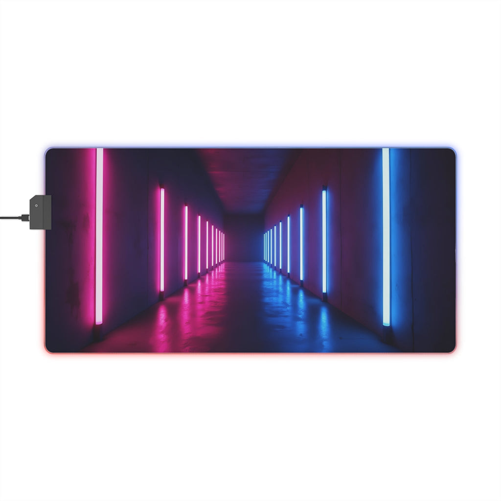 Tapis de Souris Gaming LED RGB Corridor Néon - Design Futuriste - PadCraftStudio
