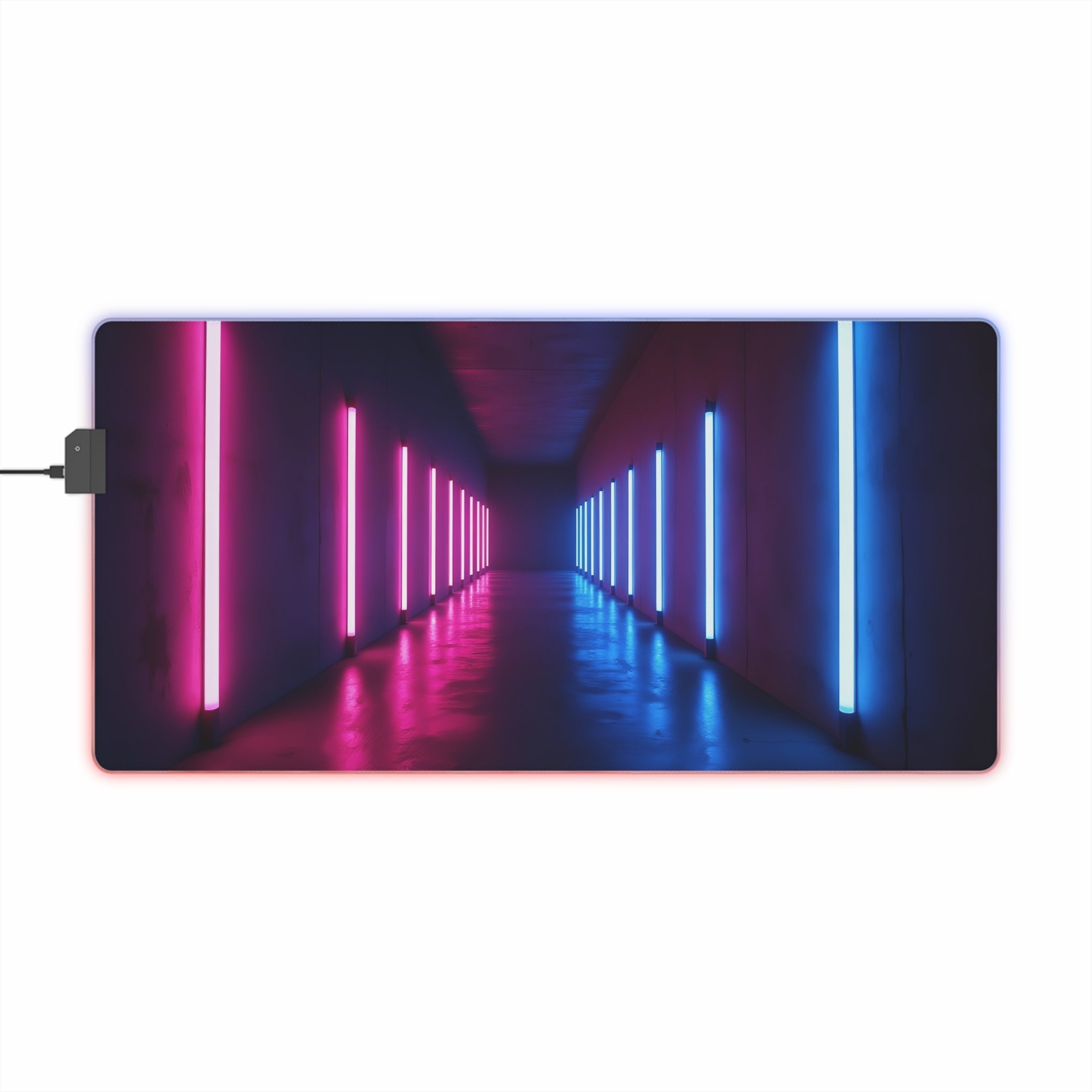 Tapis de Souris Gaming LED RGB Corridor Néon - Design Futuriste - PadCraftStudio