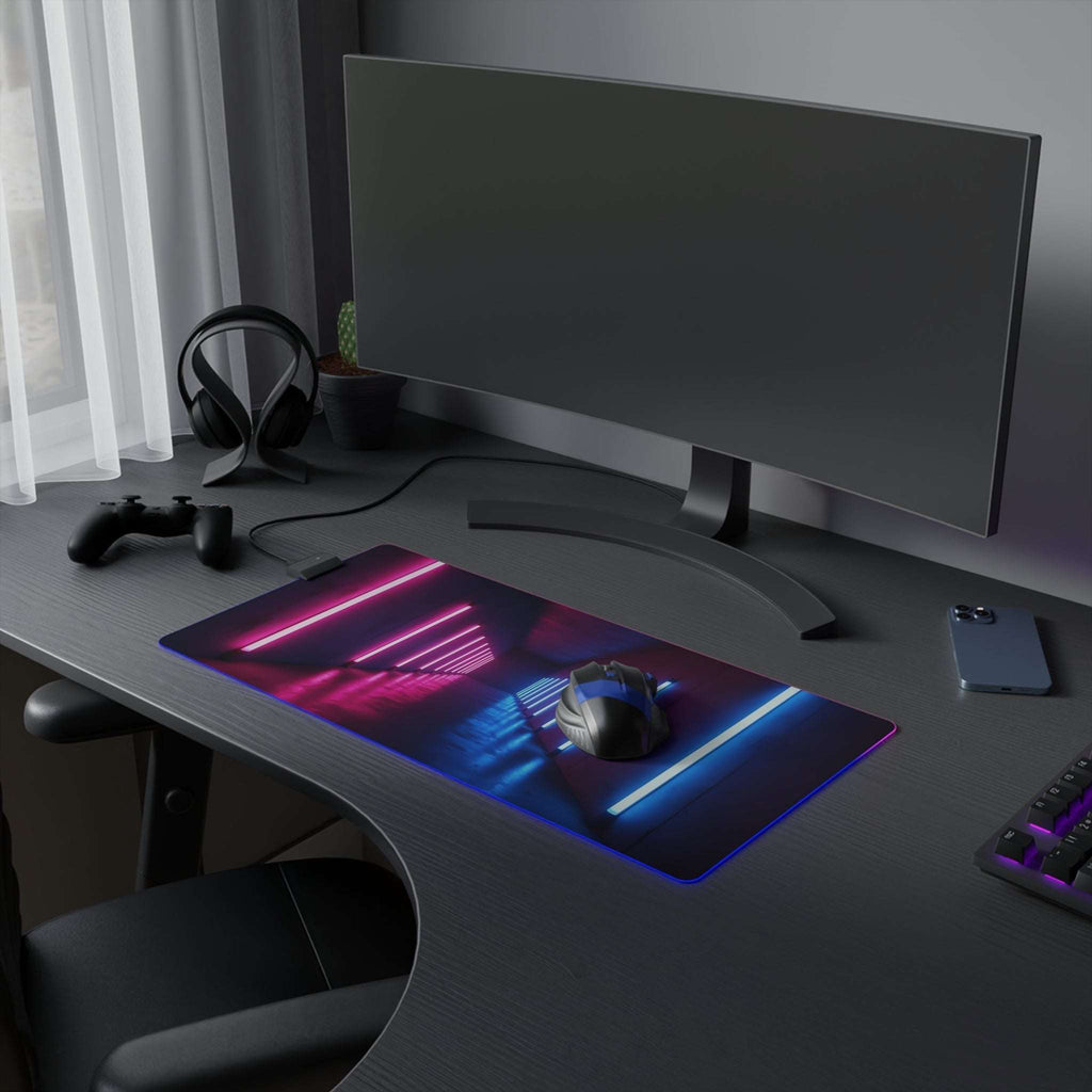 Tapis de Souris Gaming LED RGB Corridor Néon - Design Futuriste - PadCraftStudio