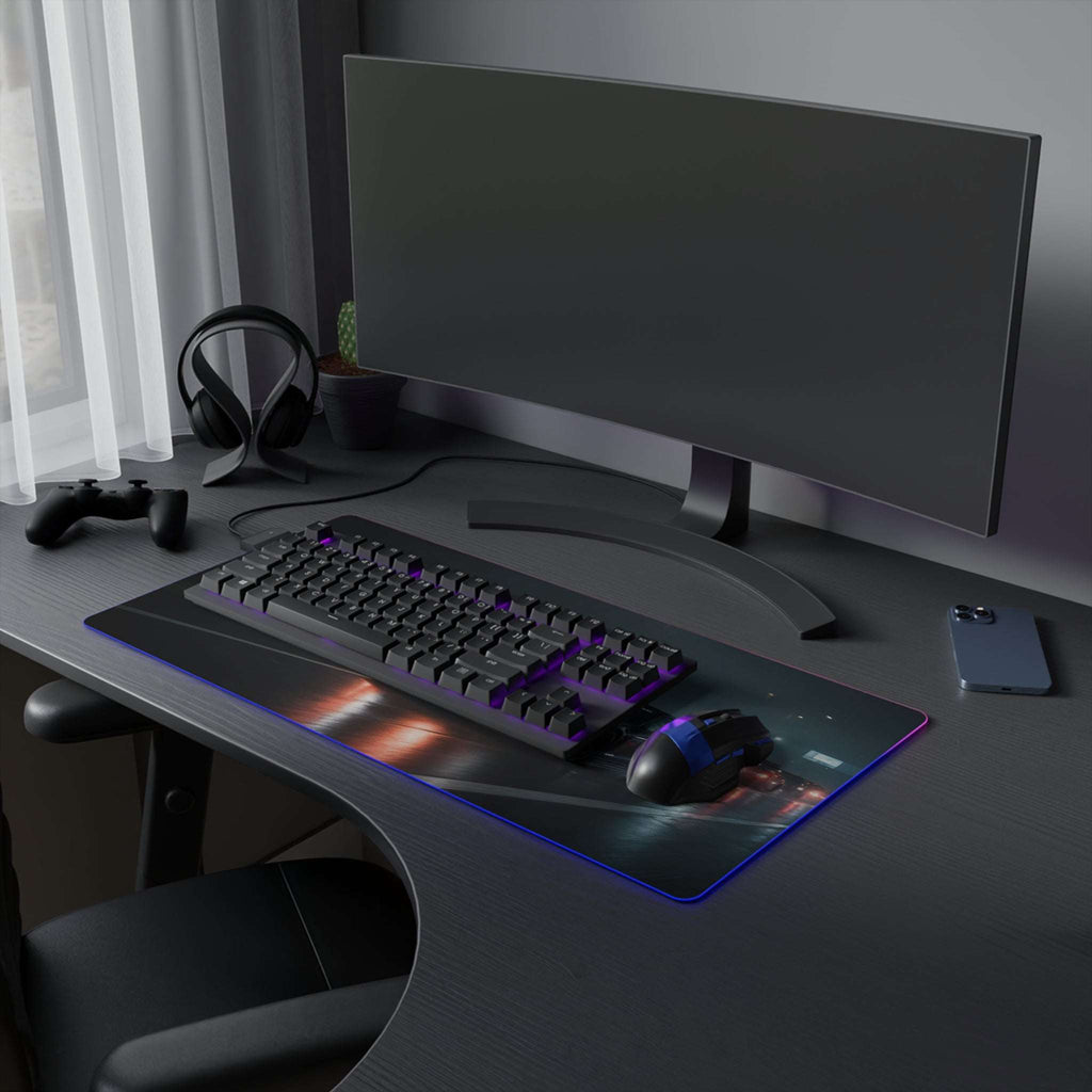 Tapis de Souris Gaming LED RGB Voiture de Course Néon - Design Nuit - PadCraftStudio