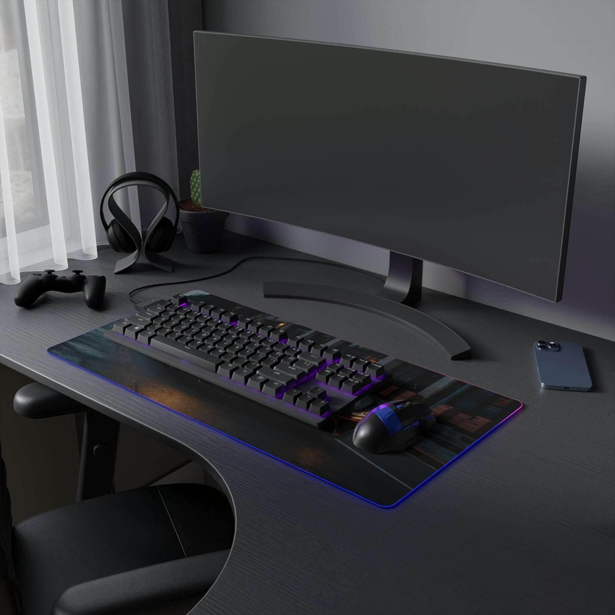 Tapis de Souris Gaming LED RGB Supercar - Design Automobile - PadCraftStudio