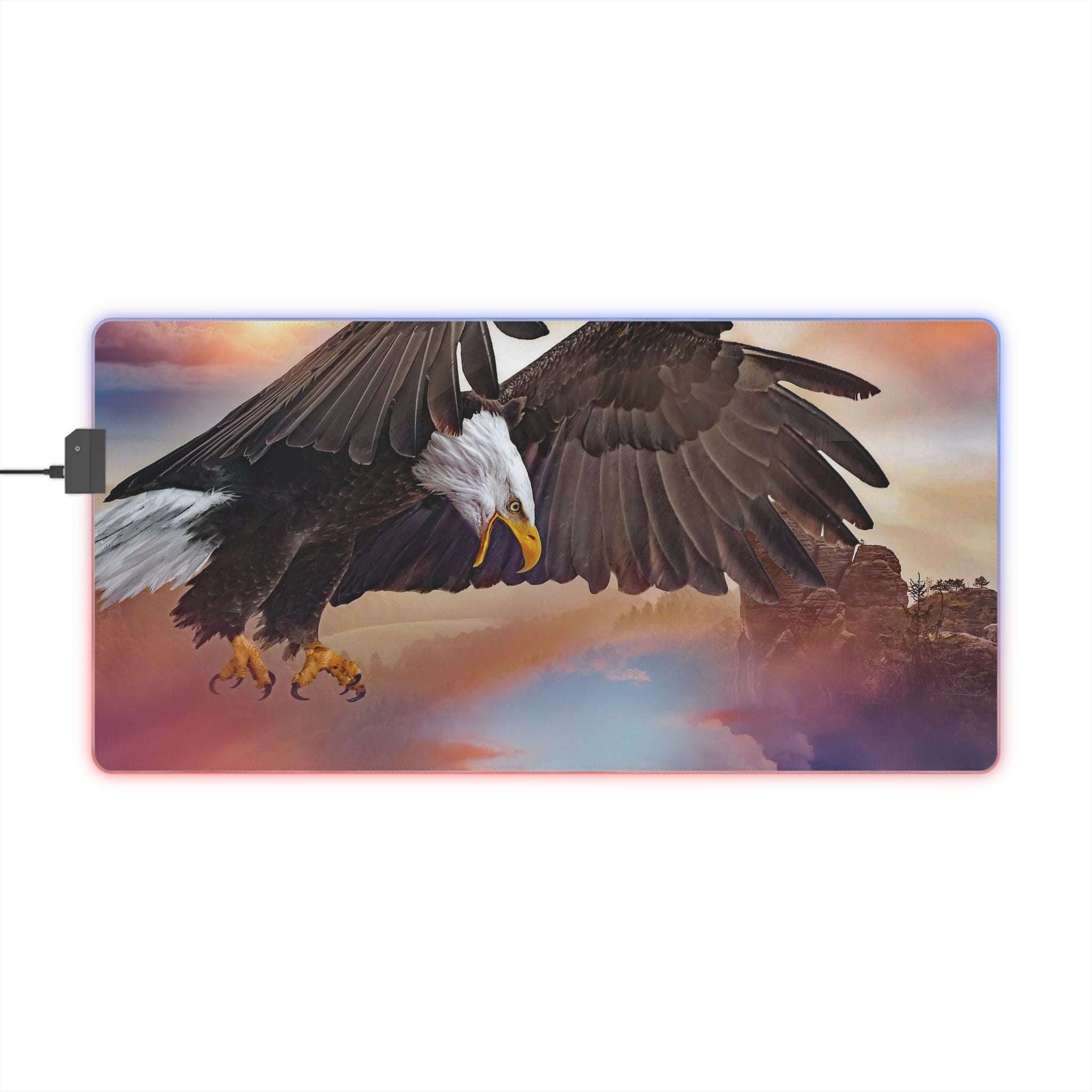 Tapis de Souris Gaming LED RGB Aigle — Design Majestueux Nature XXL | PadCraft Studio - PadCraftStudio