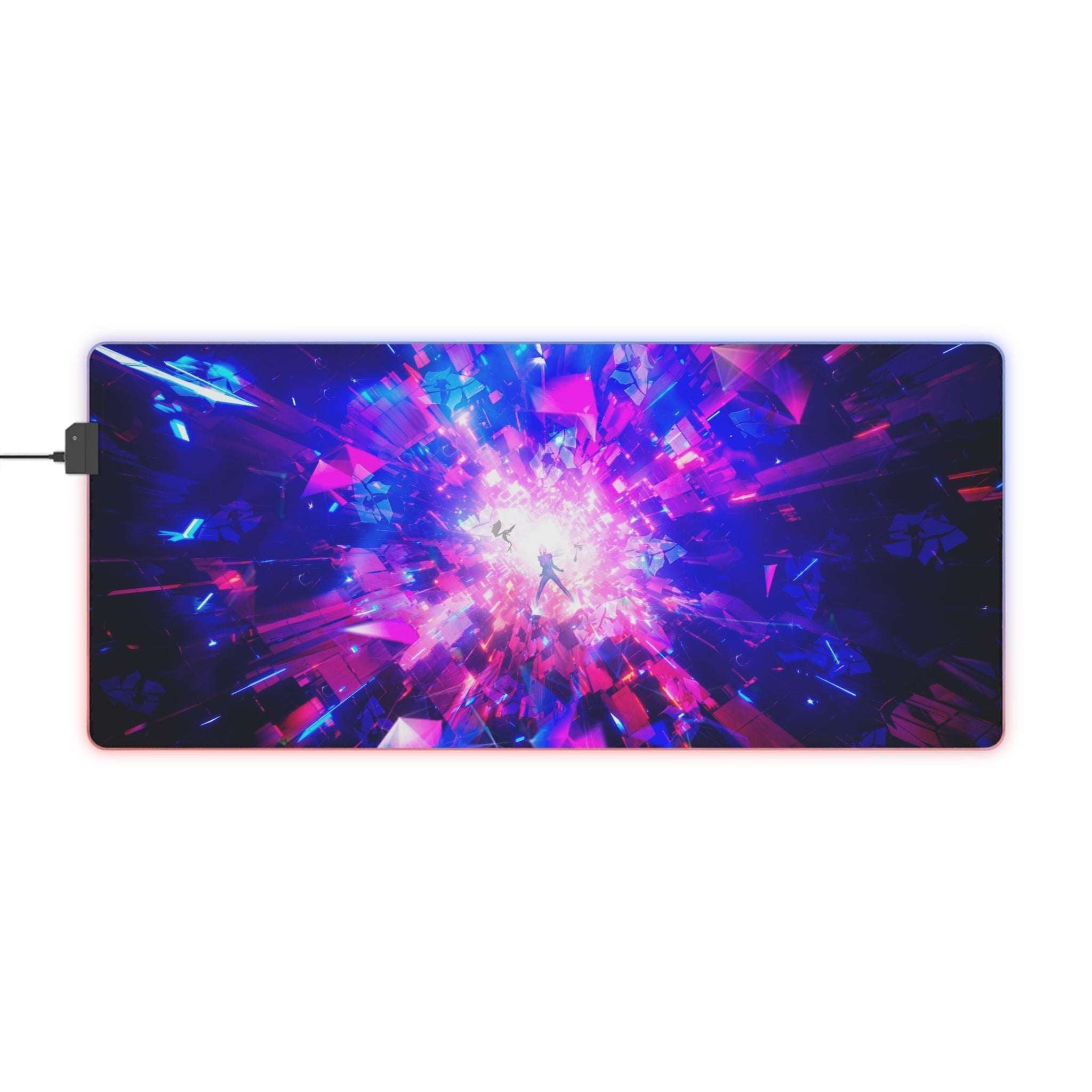 Tapis de Souris Gaming LED RGB Espace Néon — Design Explosion Cosmique XXL | PadCraft Studio - PadCraftStudio