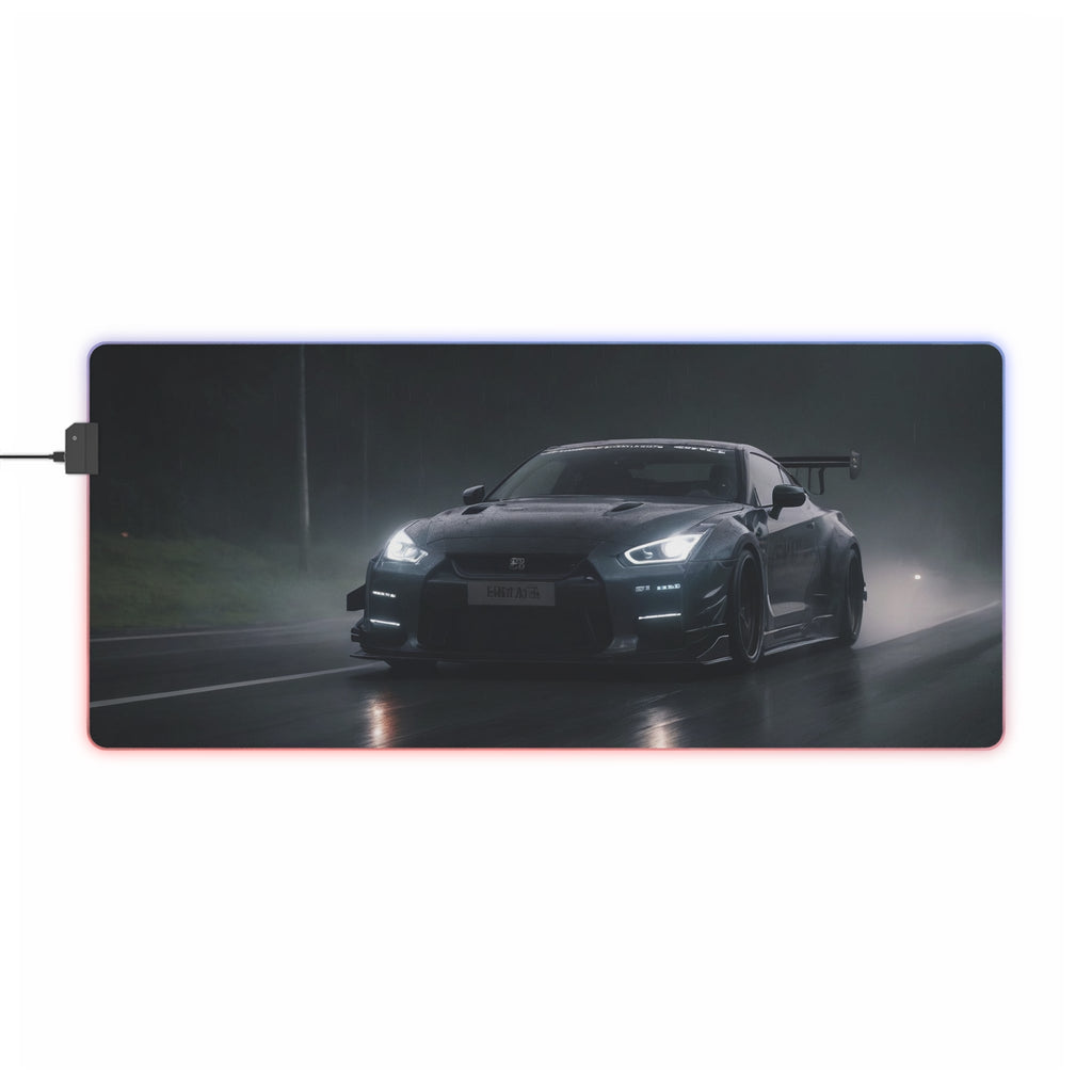 Tapis de Souris Gaming LED RGB Drift Car - Design Course Nocturne Printify