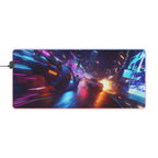 Tapis de Souris Gaming LED RGB Cyber Race Néon — Design Course Futuriste XXL | PadCraft Studio - PadCraftStudio