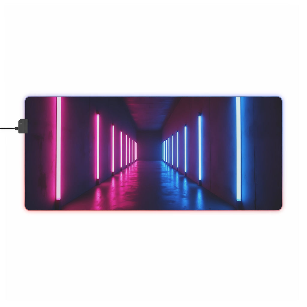 Tapis de Souris Gaming LED RGB Corridor Néon - Design Futuriste - PadCraftStudio
