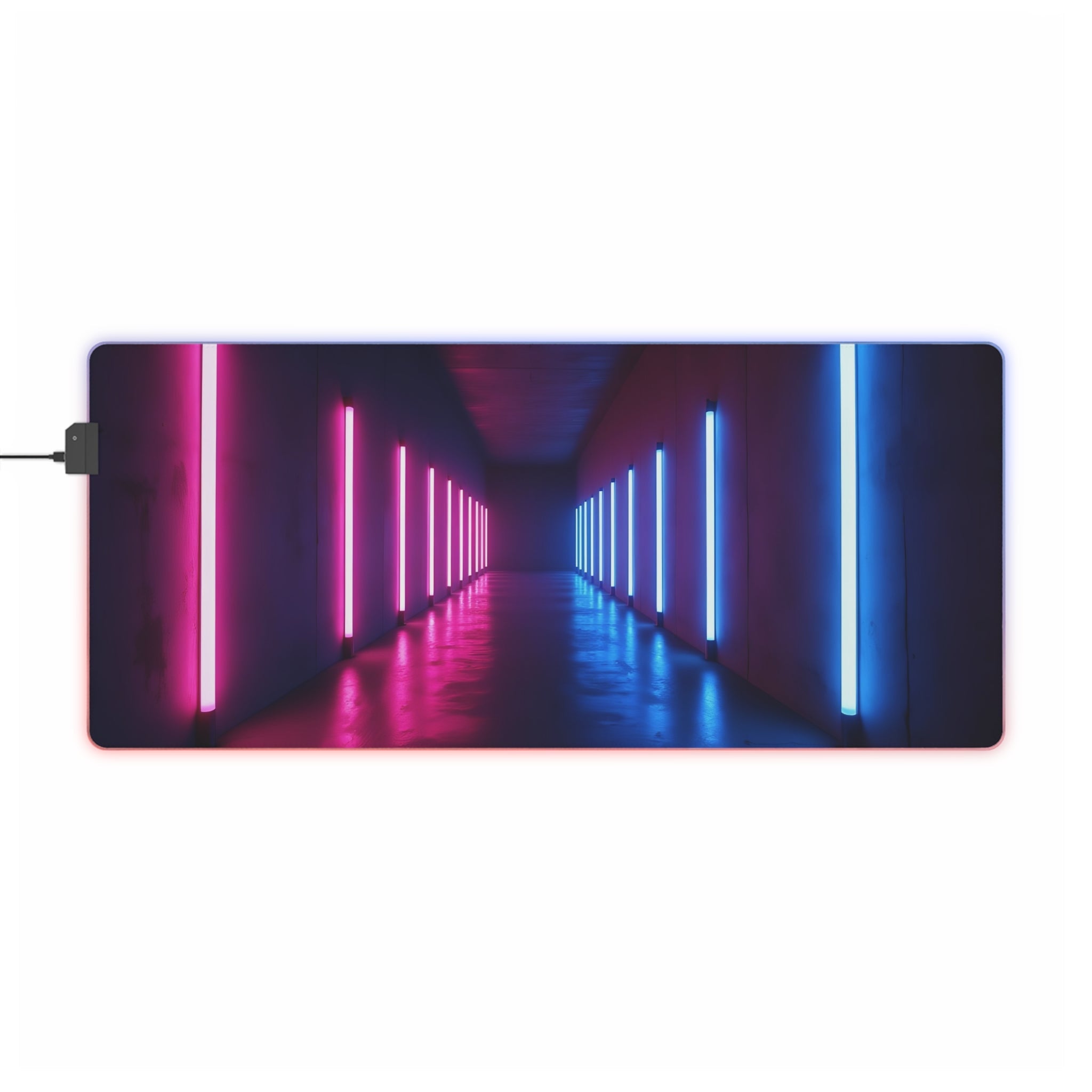Tapis de Souris Gaming LED RGB Corridor Néon - Design Futuriste - PadCraftStudio