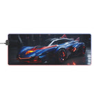LED Gaming Mouse Pad — Neon Supercar RGB Desk Mat for Gamers Printify
