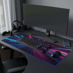 Tapis de Souris Gaming LED RGB Néon Speed — Design Course Futuriste XXL | PadCraft Studio - PadCraftStudio