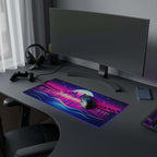 Tapis de Souris Gaming LED RGB Sunset Rétro — Design Cityscape Néon XXL | PadCraft Studio - PadCraftStudio