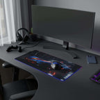 LED Gaming Mouse Pad — Neon Supercar RGB Desk Mat for Gamers Printify