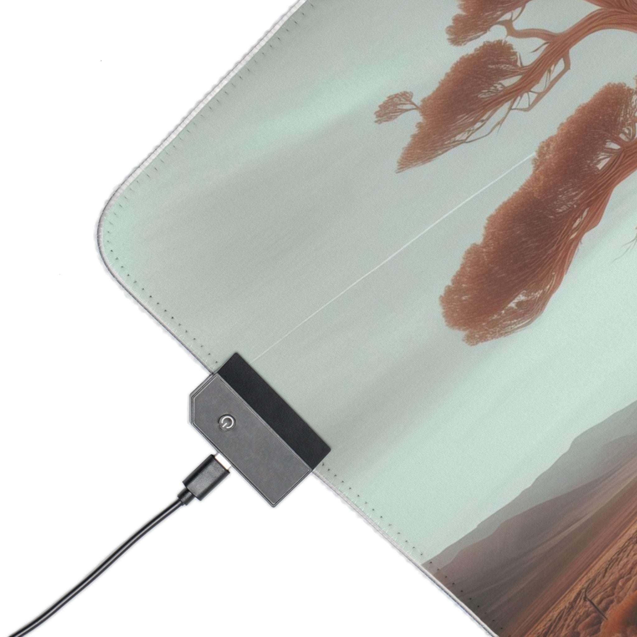 Tapis de Souris Gaming LED RGB Désert Rustique - Ferme Abandonnée Printify