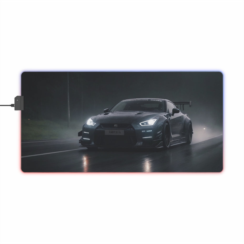 Tapis de Souris Gaming LED RGB Drift Car - Design Course Nocturne Printify