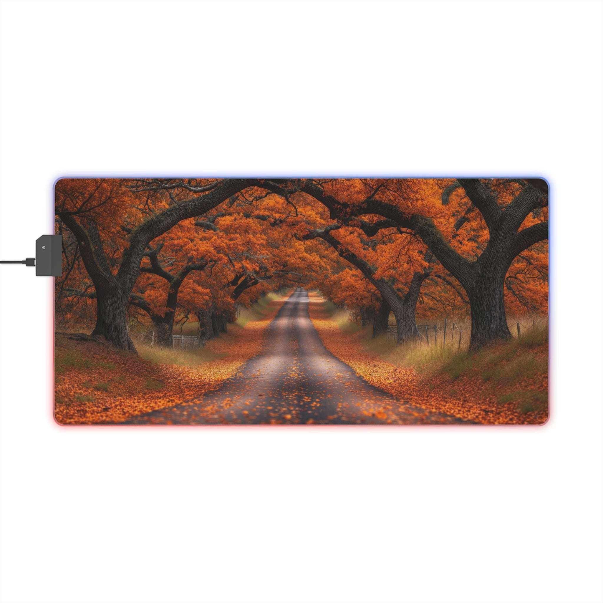 Tapis de Souris Gaming LED RGB Forêt d'Automne - Paysage Nature - PadCraftStudio
