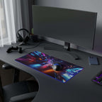 Tapis de Souris Gaming LED RGB Cyber Race Néon — Design Course Futuriste XXL | PadCraft Studio - PadCraftStudio