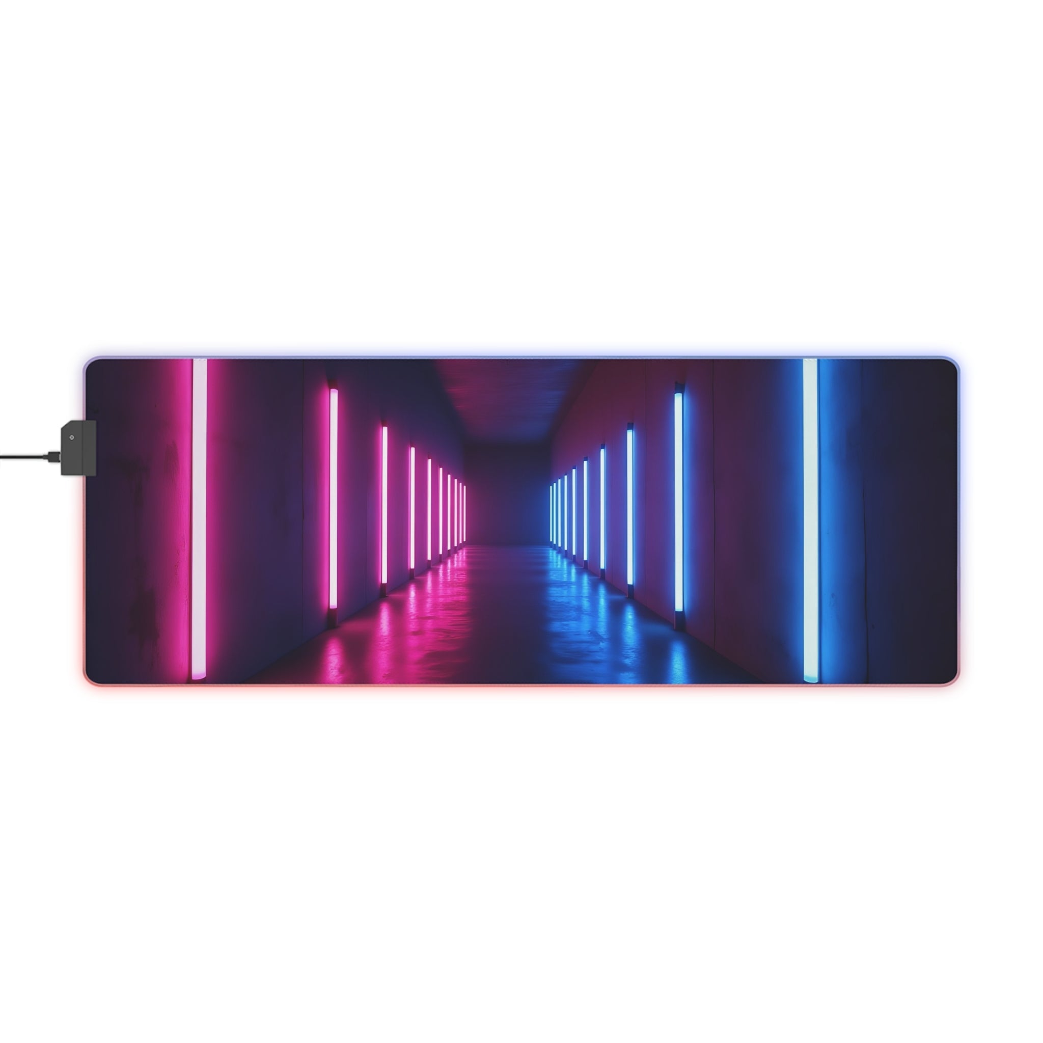 Tapis de Souris Gaming LED RGB Corridor Néon - Design Futuriste - PadCraftStudio