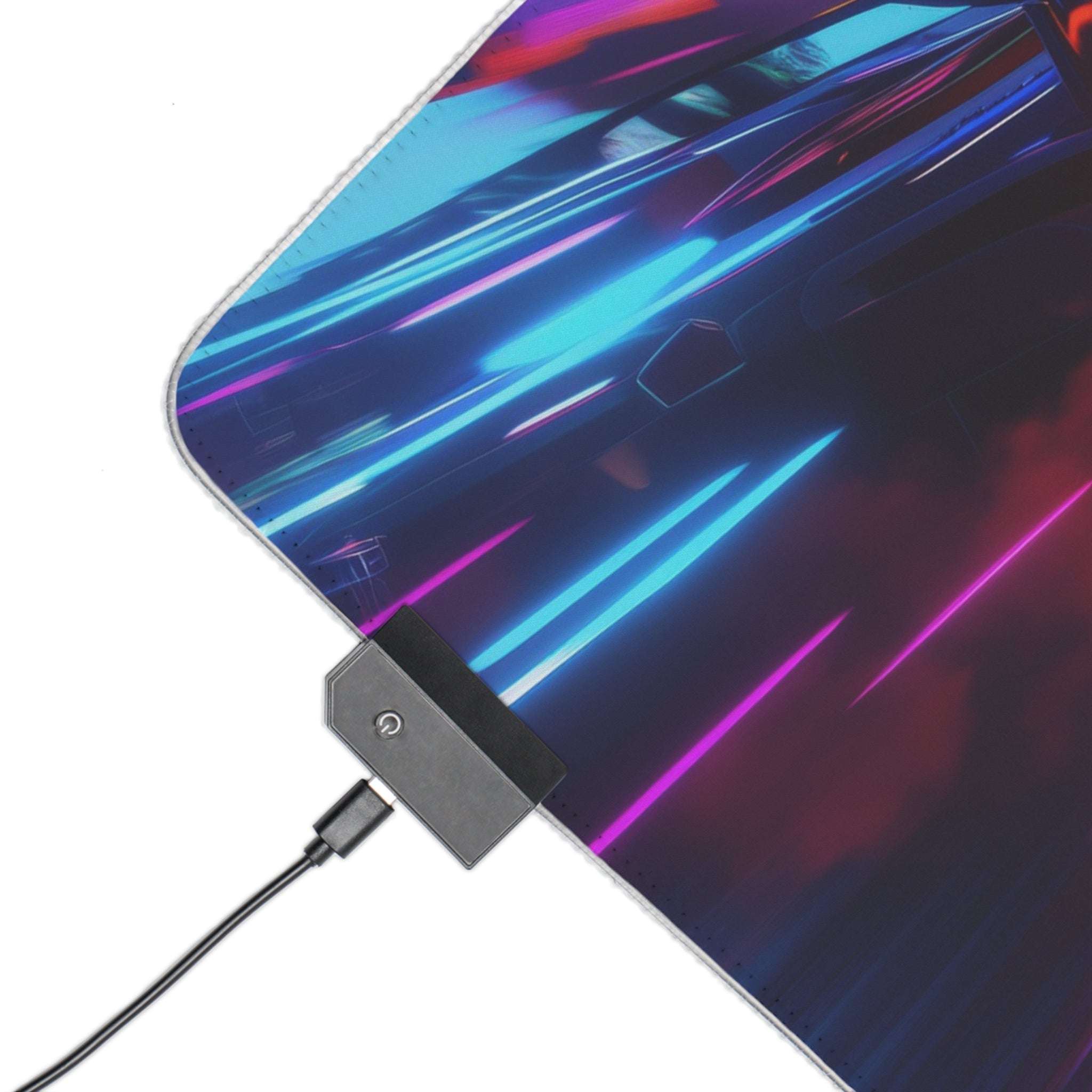 Tapis de Souris Gaming LED RGB Cyber Race Néon — Design Course Futuriste XXL | PadCraft Studio - PadCraftStudio