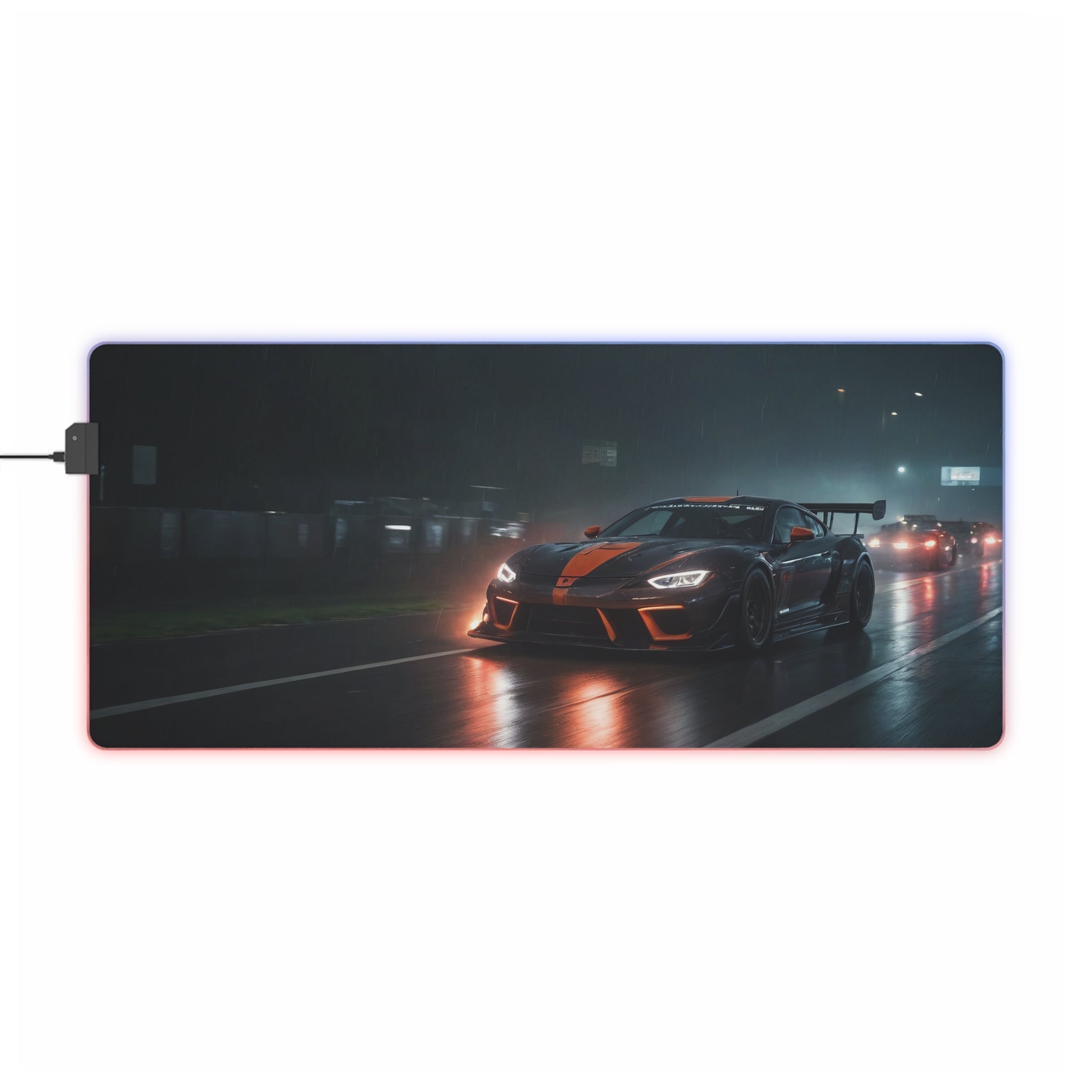 Tapis de Souris Gaming LED RGB Voiture de Course Néon - Design Nuit - PadCraftStudio