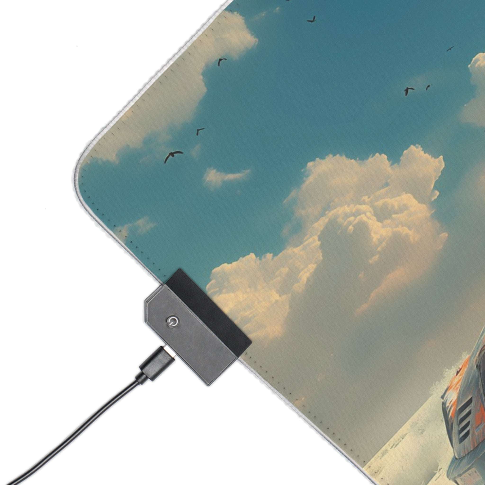 Tapis de Souris Gaming LED RGB Voiture Sport Désert - Paysage Wasteland Printify