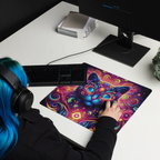 Tapis de Bureau Design Chat Fractal Multicolore – Accessoire Setup Gaming Original - PadCraftStudio