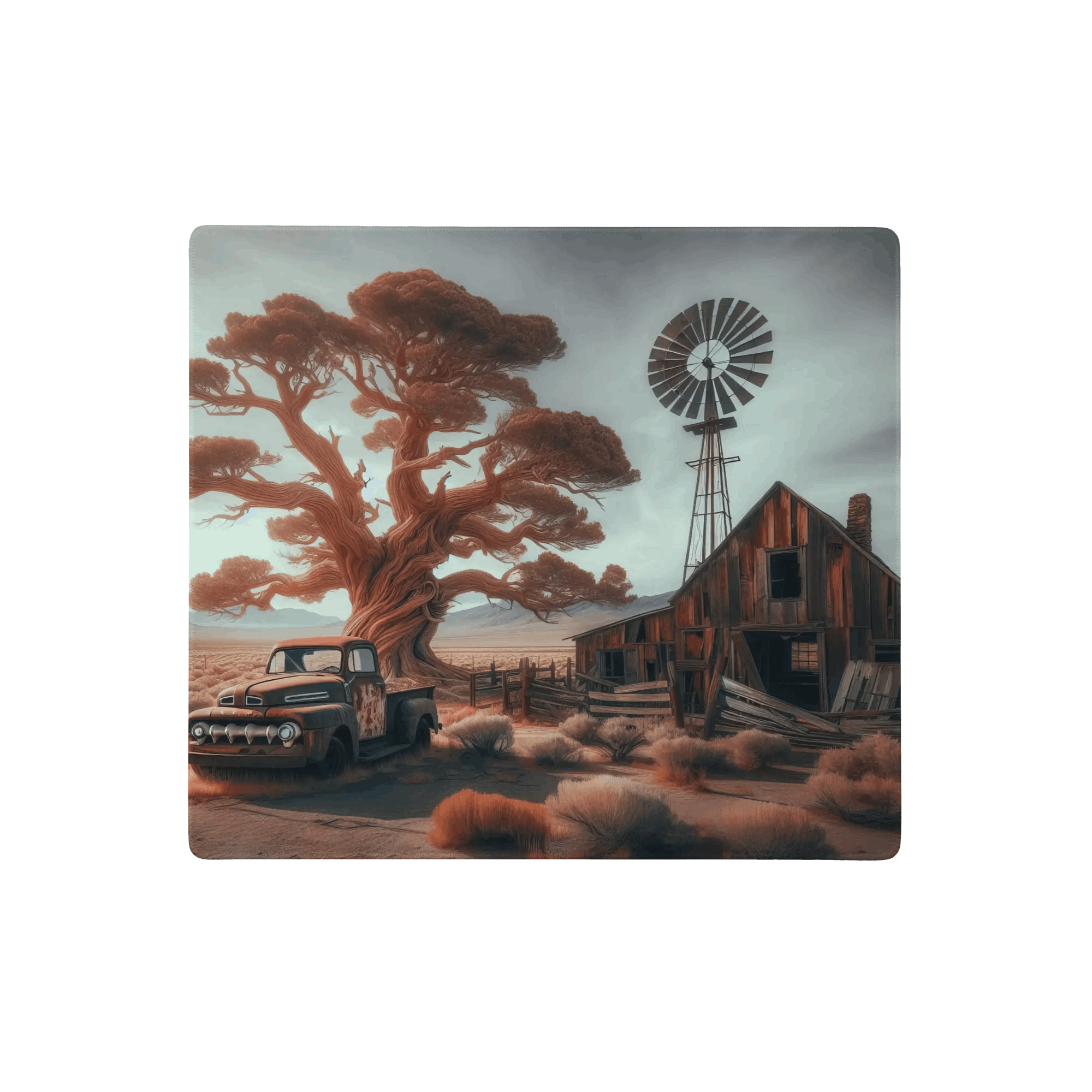 Tapis de souris gaming - Paysages d'ancienne ferme Américaine - PadCraftStudio