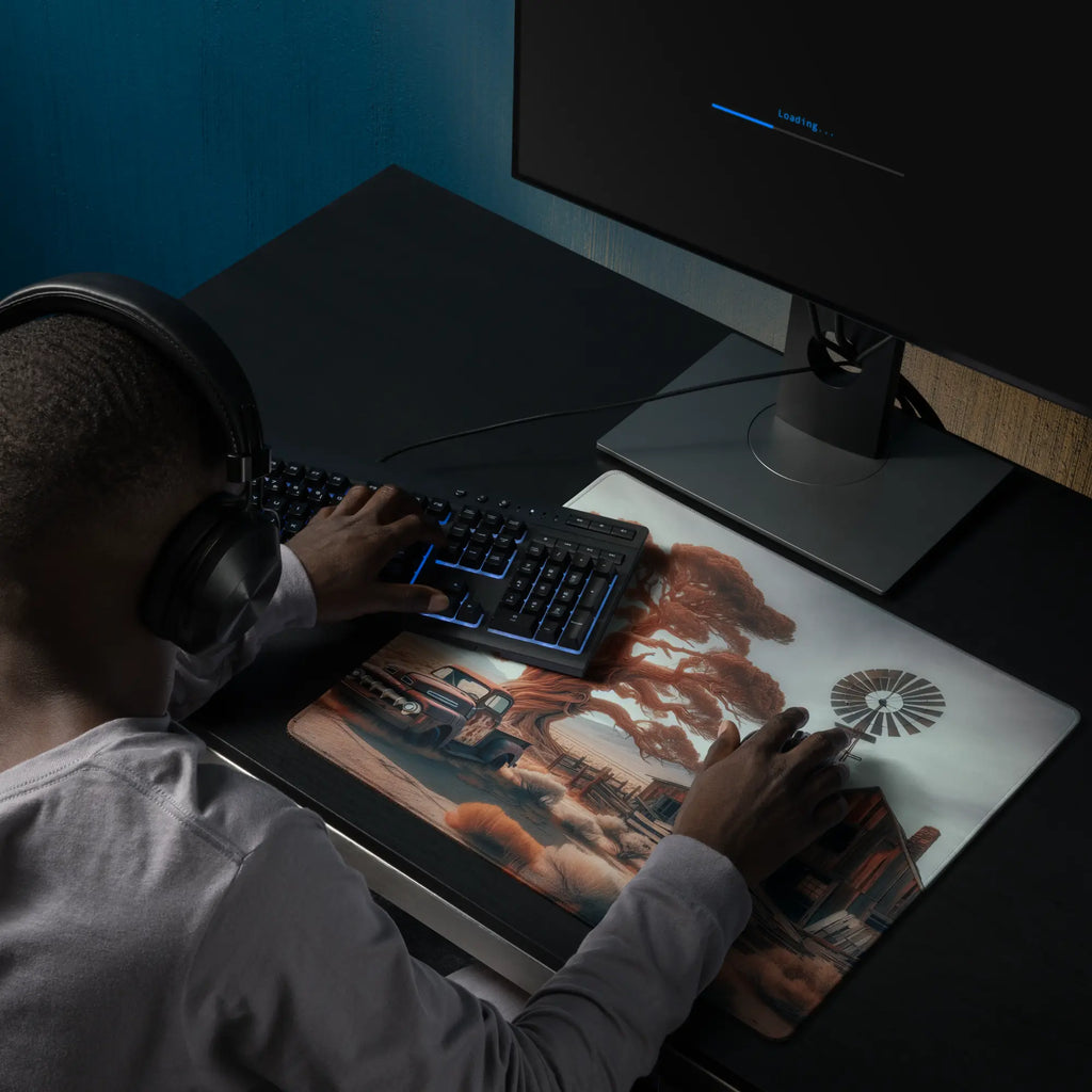 Tapis de souris gaming - Paysages d'ancienne ferme Américaine - PadCraftStudio