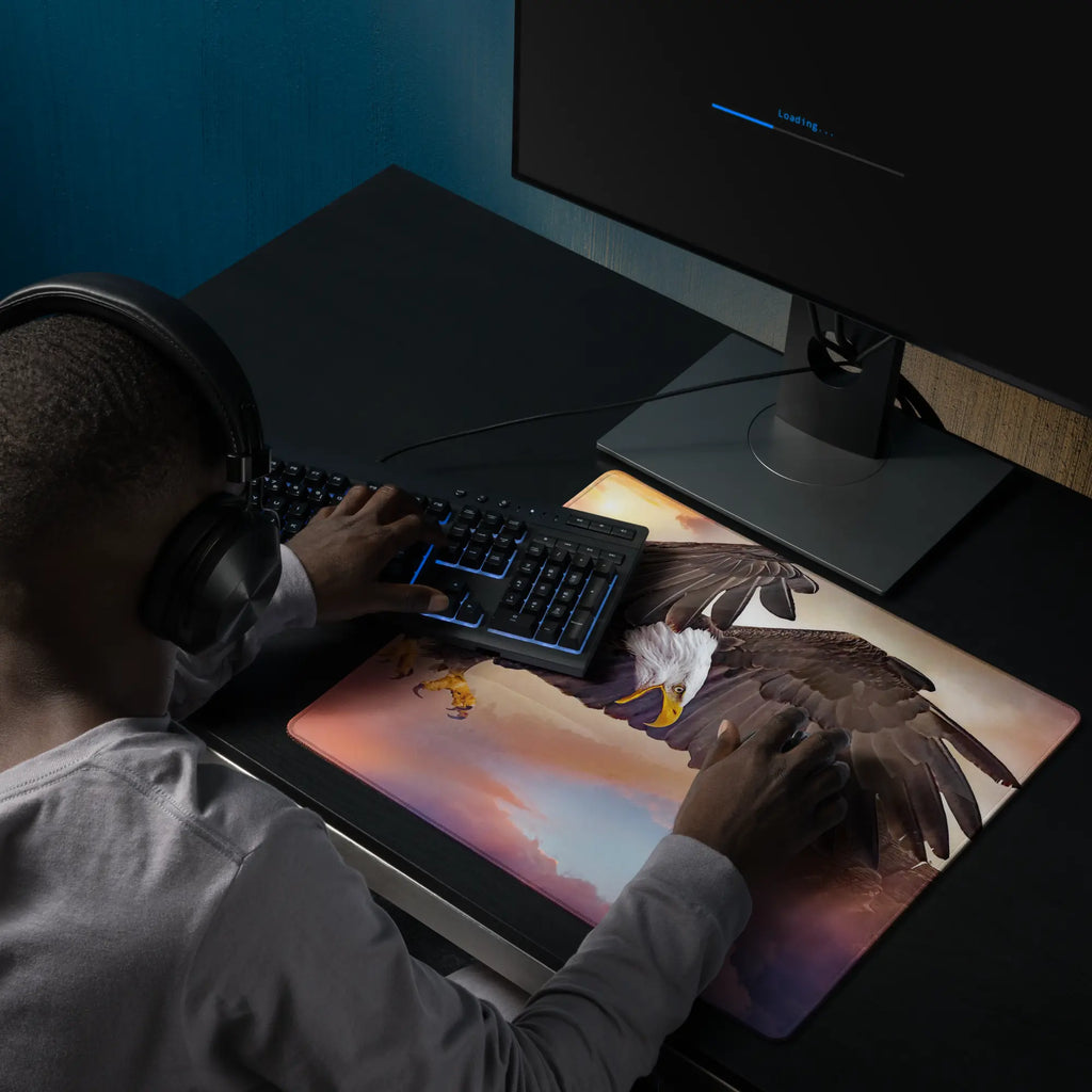 Tapis de souris gaming - Aigle en vol - PadCraftStudio