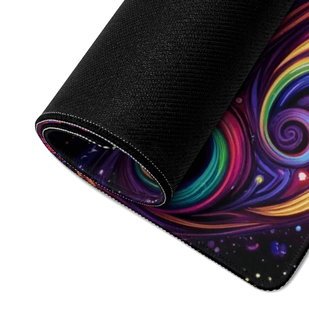 Tapis de Bureau Design Chat Fractal Multicolore – Accessoire Setup Gaming Original - PadCraftStudio