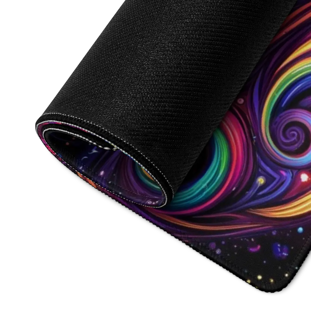 Tapis de Bureau Design Chat Fractal Multicolore – Accessoire Setup Gaming Original - PadCraftStudio