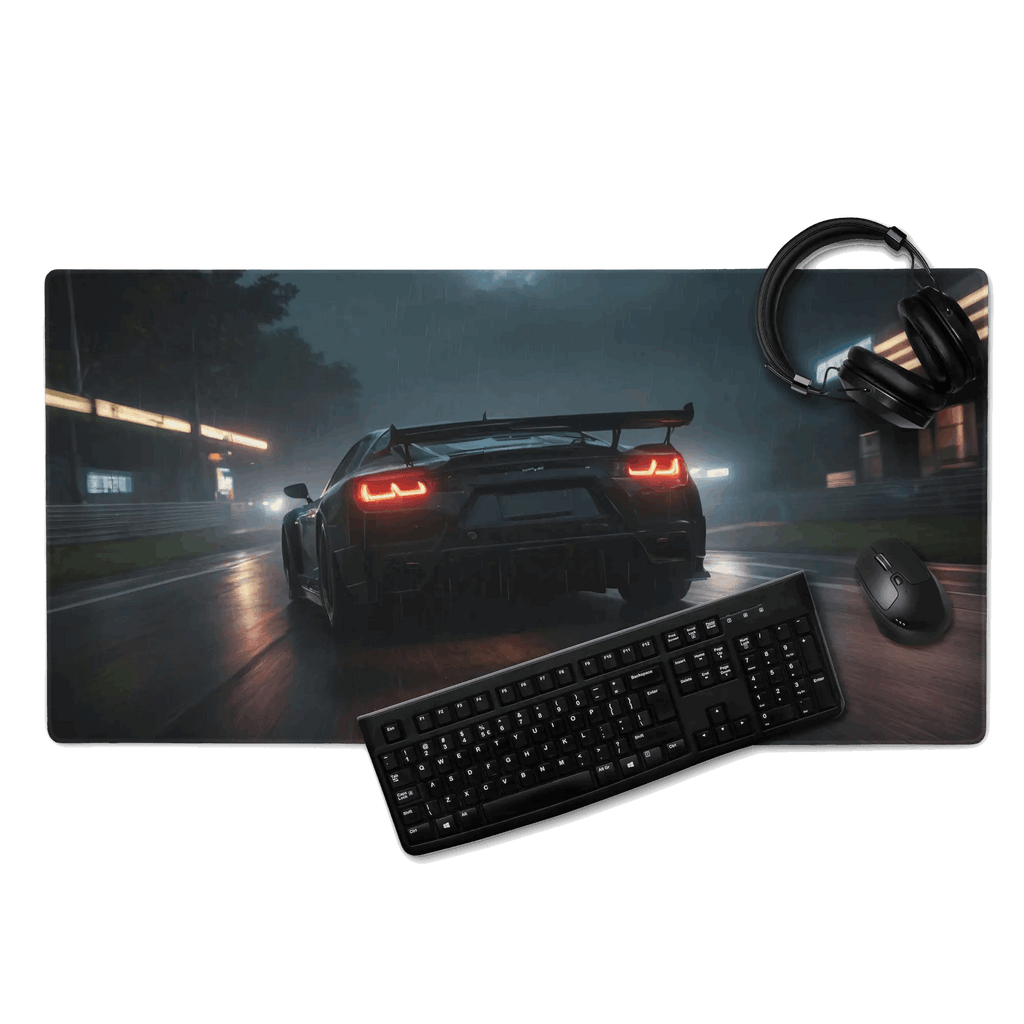 Tapis de Souris Gaming XXL - Design Voiture de Sport de Nuit - 90x45cm - PadCraftStudio