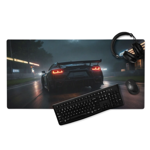 Tapis de Souris Gaming XXL - Design Voiture de Sport de Nuit - 90x45cm - PadCraftStudio