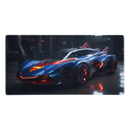 Tapis de Bureau Géant Style "Super-Car" - Thème Héros de BD Bleu et Rouge - - PadCraftStudio