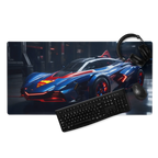Tapis de Bureau Géant Style "Super-Car" - Thème Héros de BD Bleu et Rouge - - PadCraftStudio