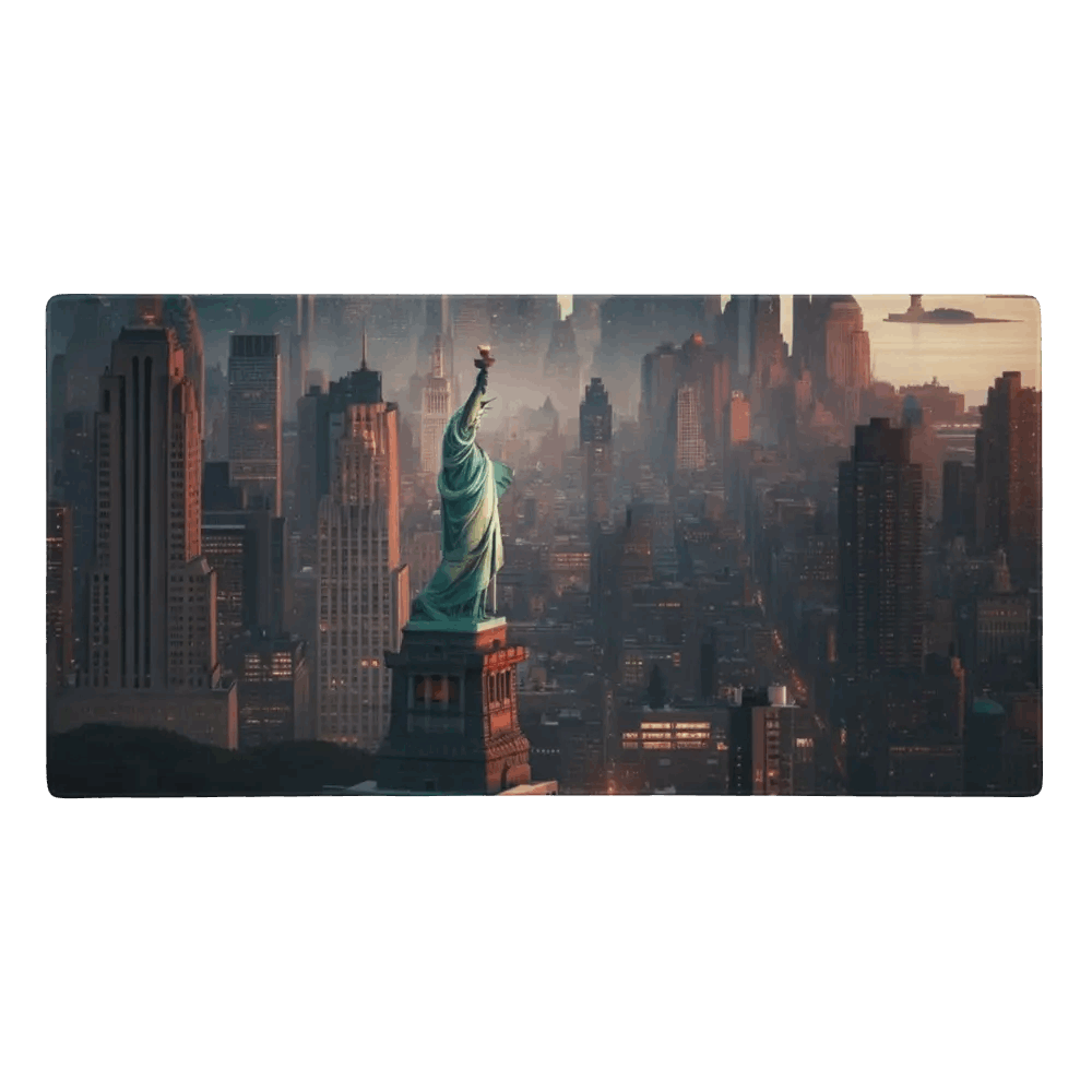 Tapis de Souris Gaming XXL New York - Statue de la Liberté (90x45cm) - PadCraftStudio