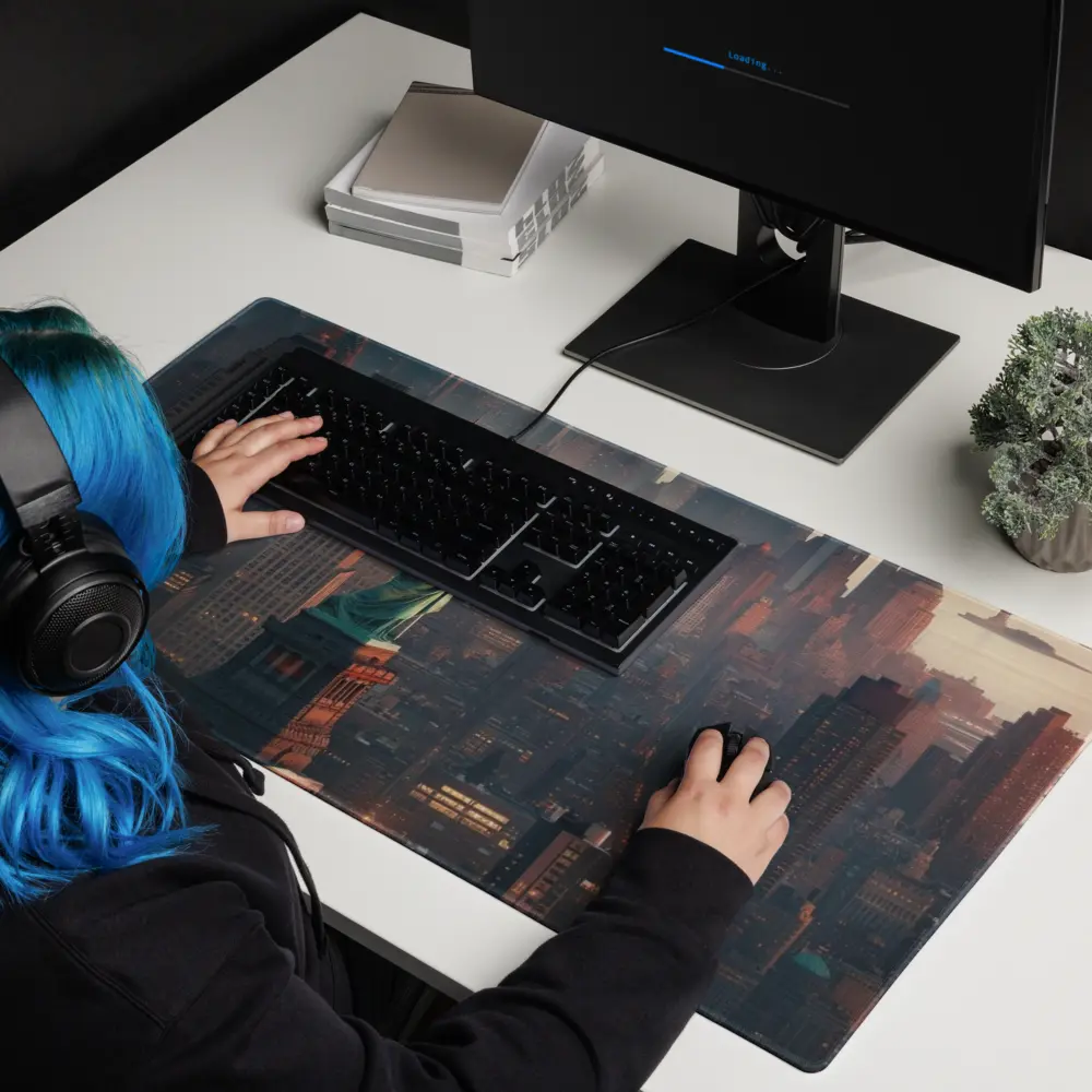 Tapis de Souris Gaming XXL New York - Statue de la Liberté (90x45cm) - PadCraftStudio