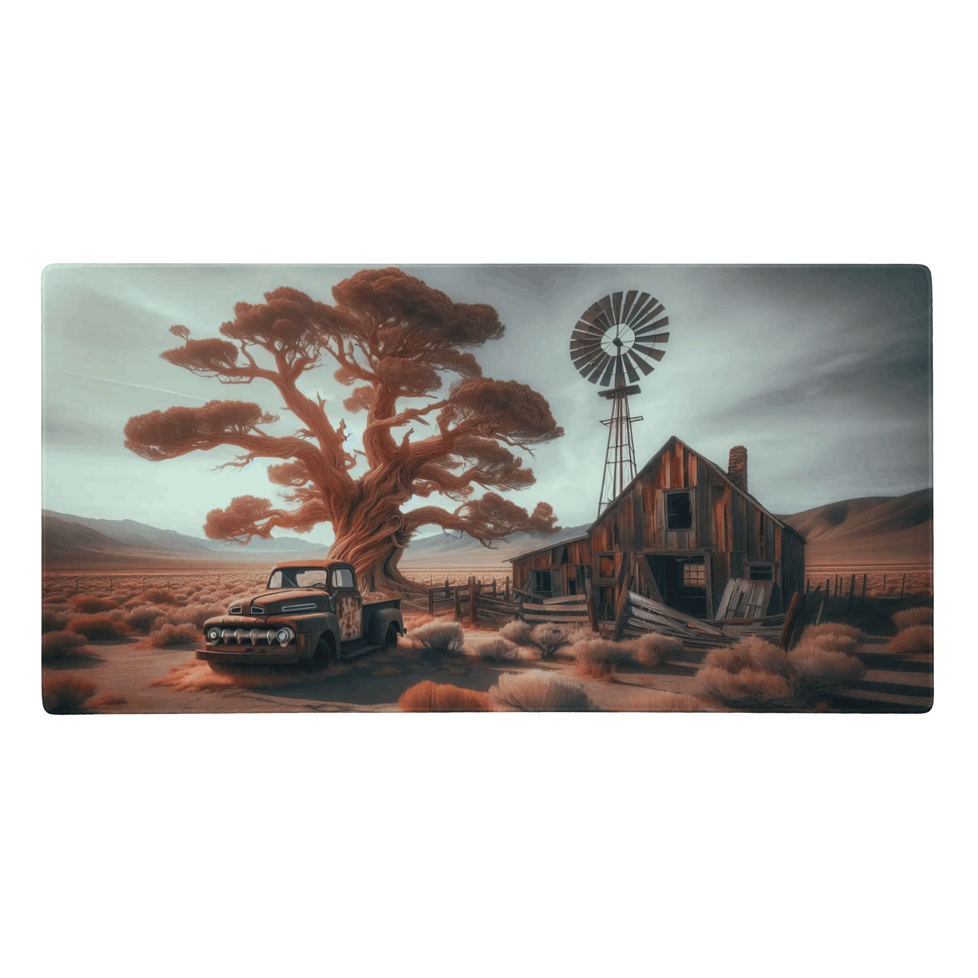 Tapis de souris gaming - Paysages d'ancienne ferme Américaine - PadCraftStudio