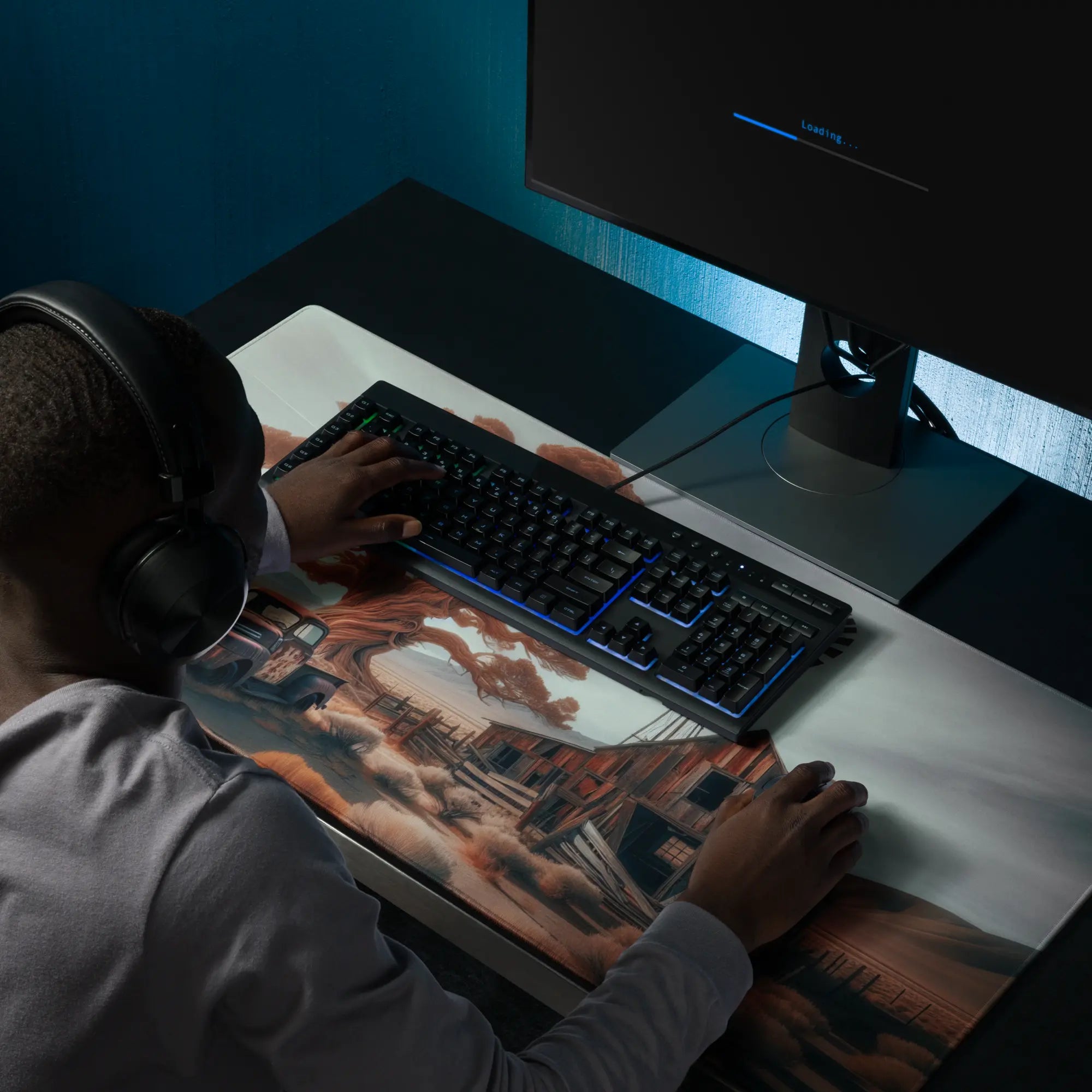 Tapis de souris gaming - Paysages d'ancienne ferme Américaine - PadCraftStudio